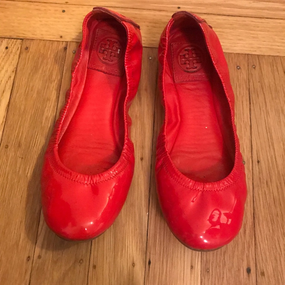 Red Tory Burch Ballet Flats